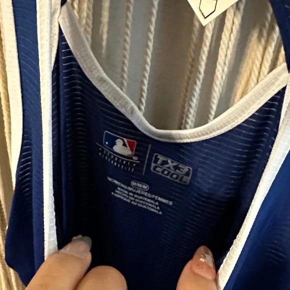 MLB Blue and White Los Angeles Dodgers Tank Top - Picture 4 of 6